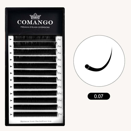 CoMango Lashes Matte Black 0.07 Classic Volume Lashes Extensions