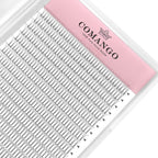 CoMango Lashes high-quality short stem premade volume fans 0.10 eyelash extensions 320 tray for salon lash artists
