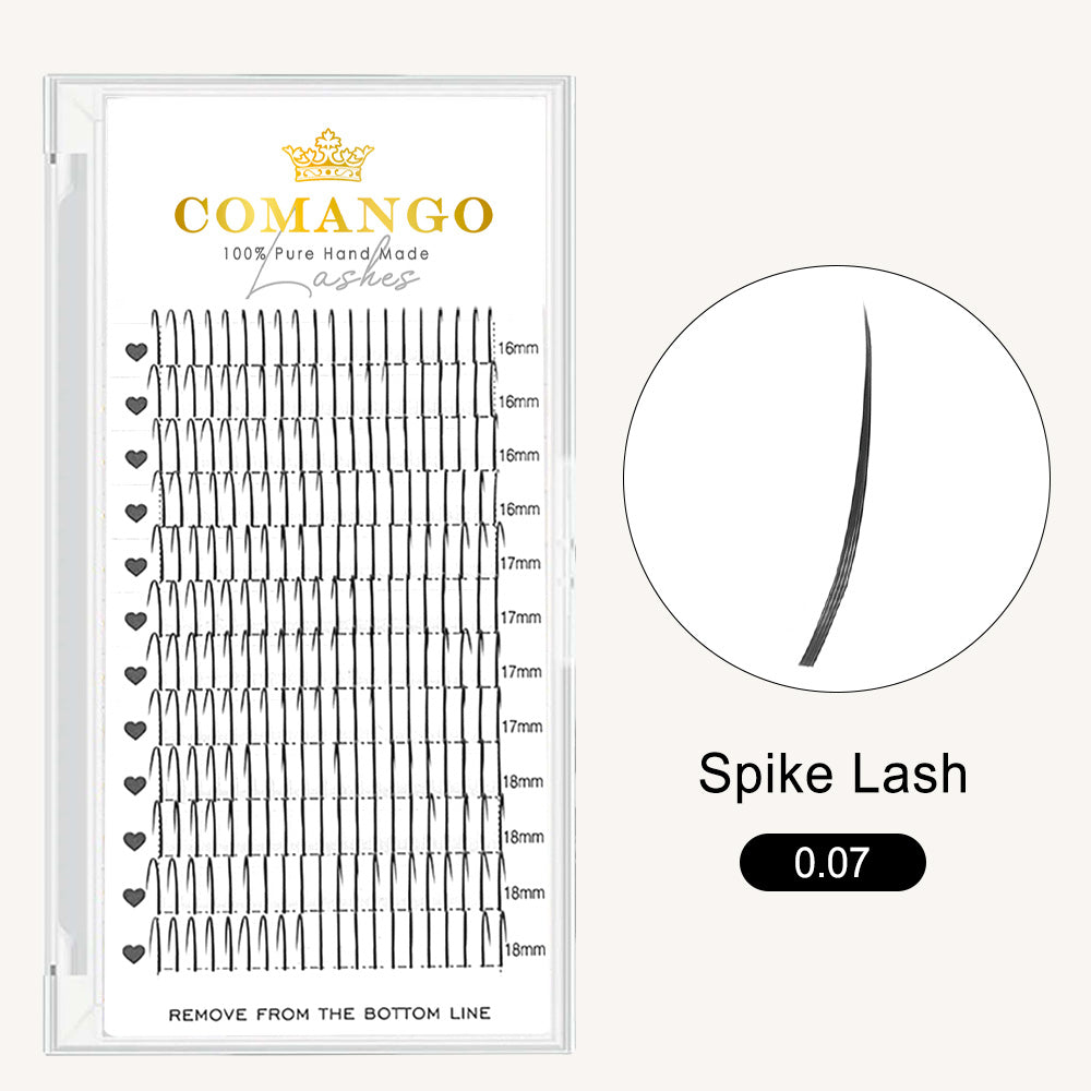 CoMango Lashes Spikes Wispy lash extensions 0.07mm for professional fluffy and fantasy-inspired lash styling