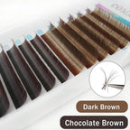 CoMango Lashes two-color classic lash extensions 0.07mm in dark brown & chocolate, soft dual-tone lashes for natural yet defined lash looks
