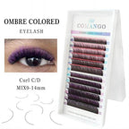CoMango Lashes two-color classic lash extensions 0.07mm in ombre pink & ombre purple, vibrant dual-tone lashes for bold and stylish lash sets
